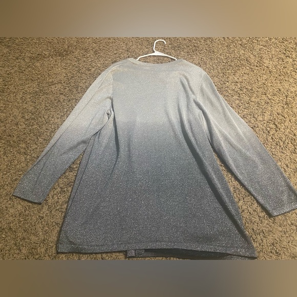 🌟Host Pick!⭐️NWT Maggie Barnes Sparkling Silver Cardigan Sweater. - Picture 8 of 9